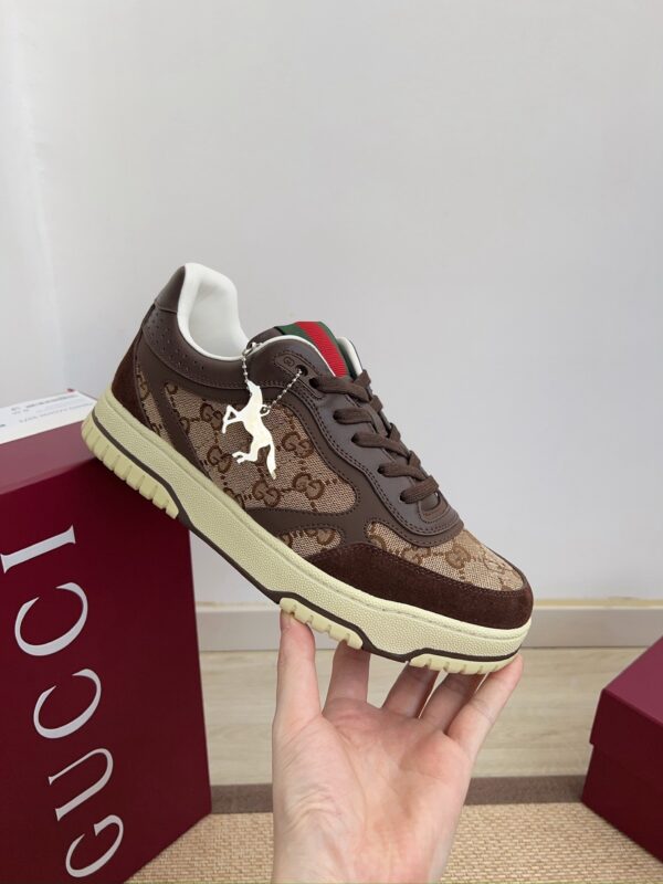 Gucci MAC8 GG Canvas & Leather Sneaker in Dark Brown / Ebony