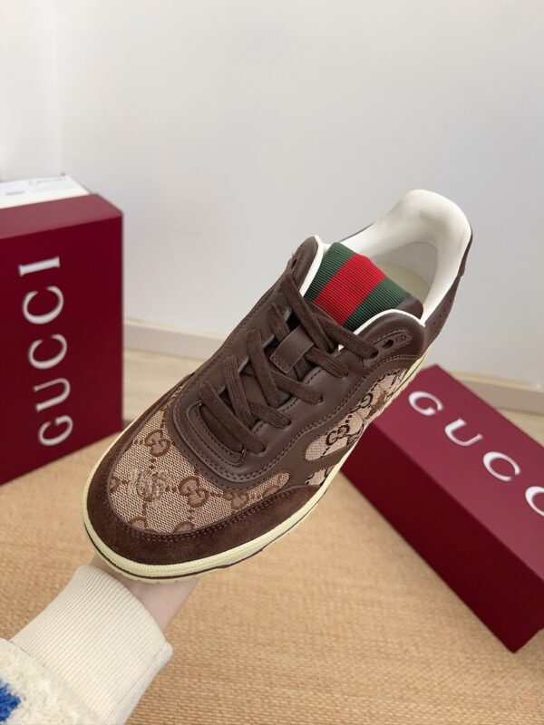 Gucci MAC8 GG Canvas & Leather Sneaker in Dark Brown / Ebony