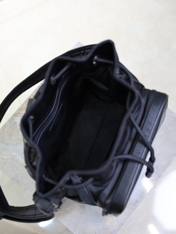 sy_no_30607B57E7A5406EC4703A72220C3B84_7 YSL Niki Drawstring Nylon Shoulder Bag – Black