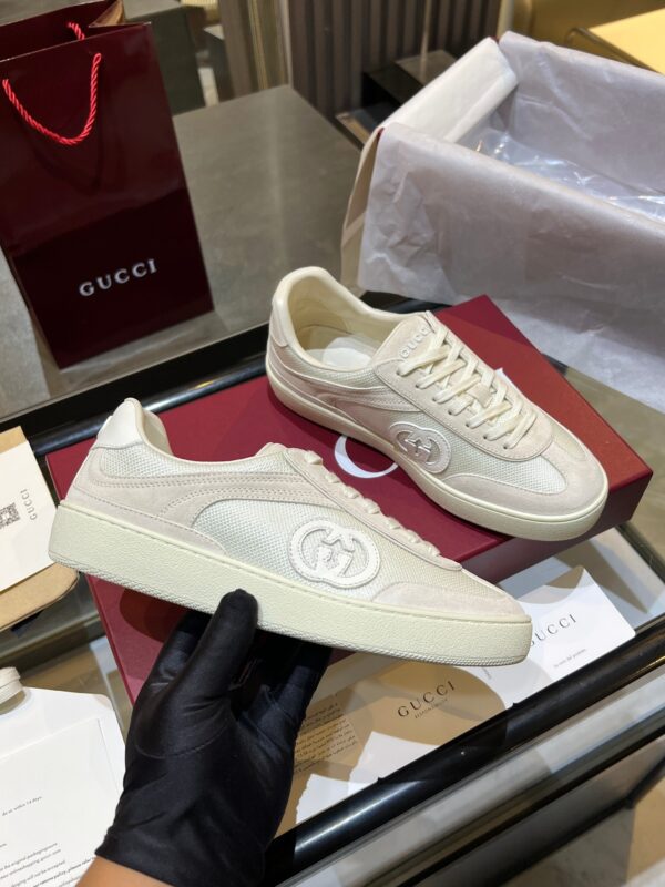 sy_no_30640613B011554FF099642DB620E343_0 Gucci B Sneaker Off-White Fabric & Suede – Ivory