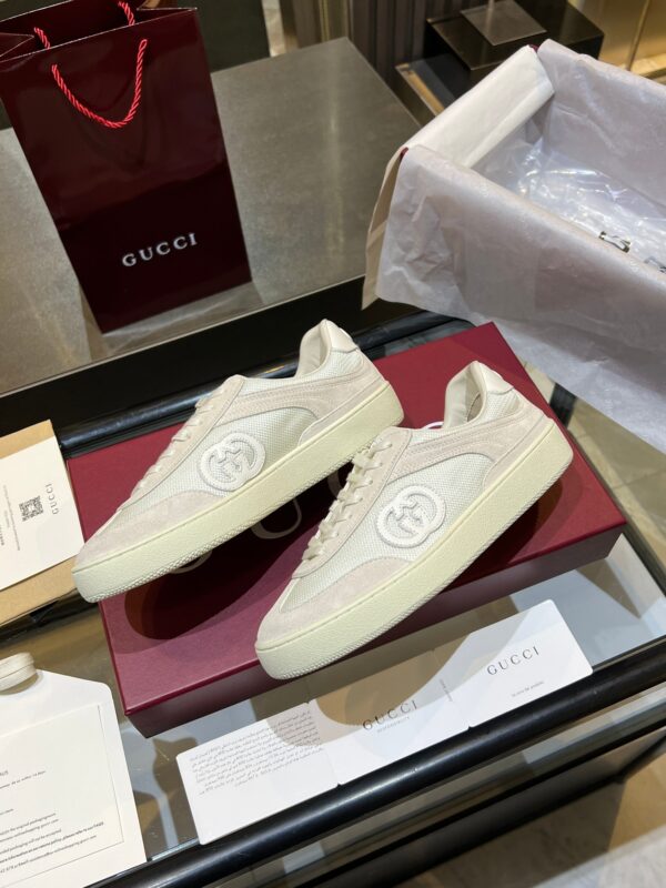 sy_no_30640613B011554FF099642DB620E343_5 Gucci B Sneaker Off-White Fabric & Suede – Ivory