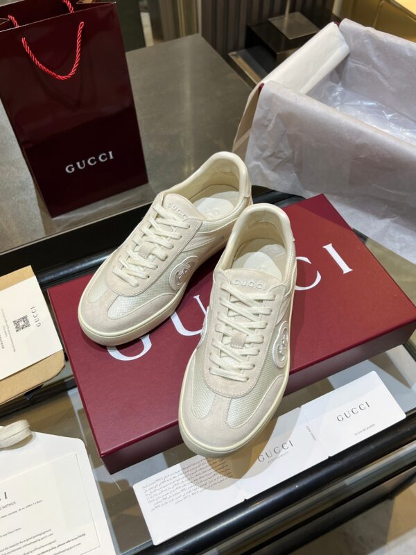 sy_no_30640613B011554FF099642DB620E343_7 Gucci B Sneaker Off-White Fabric & Suede – Ivory