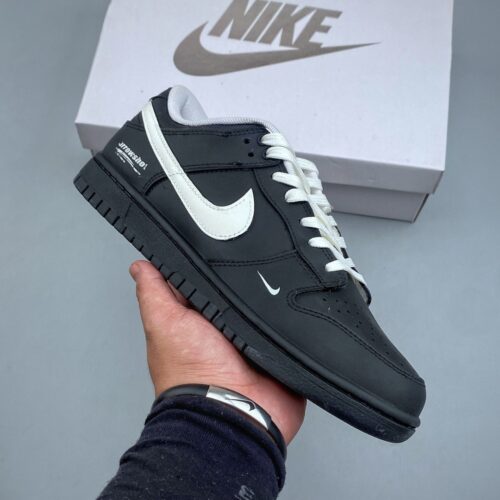 Nike Dunk Low Custom “Black / Sail Swoosh & Arrowshot” Sneakers
