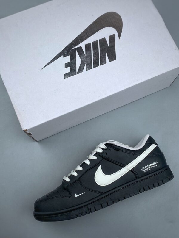 sy_no_308AD34DBE5E8EA569906F7612603648_2 Nike Dunk Low Custom “Black / Sail Swoosh & Arrowshot” Sneakers