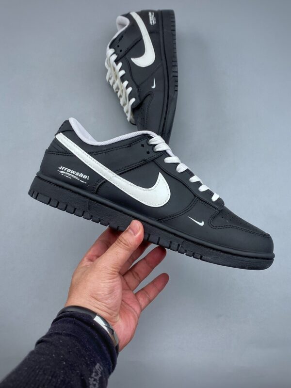 sy_no_308AD34DBE5E8EA569906F7612603648_3 Nike Dunk Low Custom “Black / Sail Swoosh & Arrowshot” Sneakers