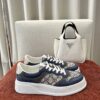 sy_no_30994009B1535E143C1A524A241D76AB_1 Navy & Gray Monogram Canvas Platform Sneakers