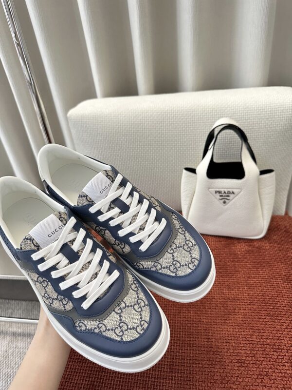 sy_no_30994009B1535E143C1A524A241D76AB_4 Navy & Gray Monogram Canvas Platform Sneakers