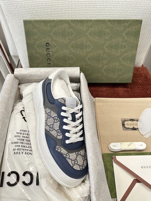 sy_no_30994009B1535E143C1A524A241D76AB_7 Navy & Gray Monogram Canvas Platform Sneakers