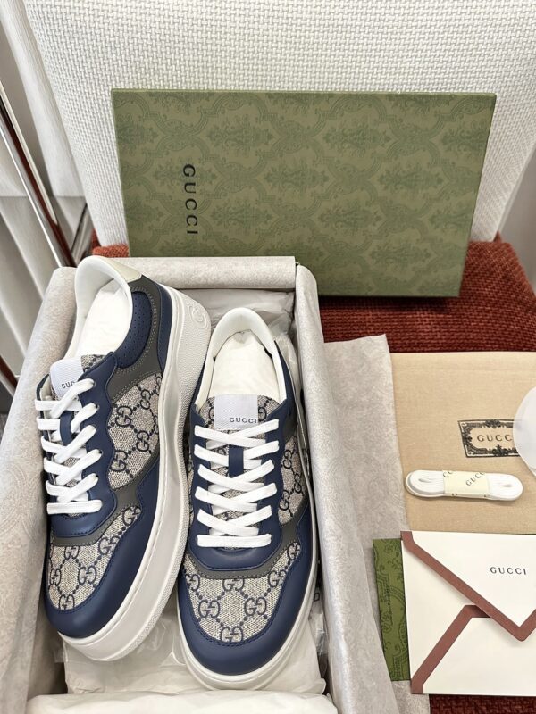 sy_no_30994009B1535E143C1A524A241D76AB_8 Navy & Gray Monogram Canvas Platform Sneakers
