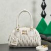 Miu Miu Mini Pleated Lambskin Bowling Bag (Handheld/Shoulder/Crossbody)