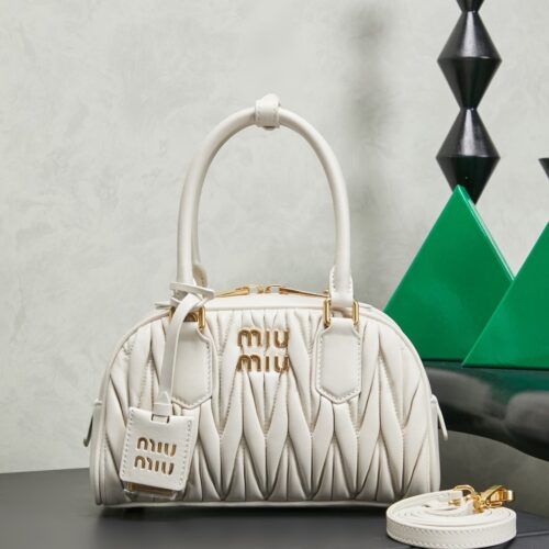 sy_no_30DE55A98875673AC6BBDBDF58C76DB6_0 Miu Miu Mini Pleated Lambskin Bowling Bag (Handheld/Shoulder/Crossbody)