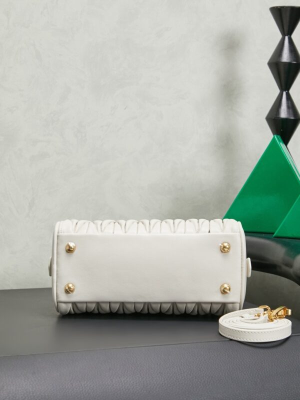 Miu Miu Mini Pleated Lambskin Bowling Bag (Handheld/Shoulder/Crossbody)