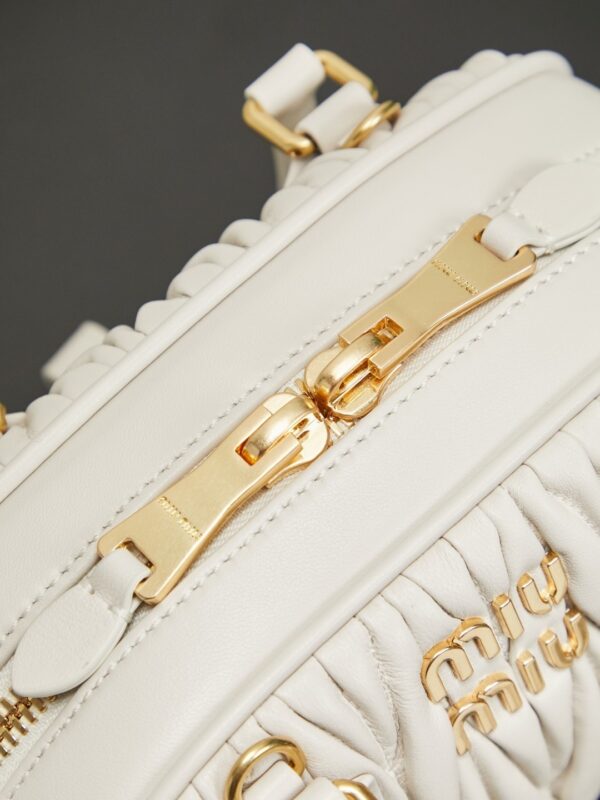 Miu Miu Mini Pleated Lambskin Bowling Bag (Handheld/Shoulder/Crossbody)