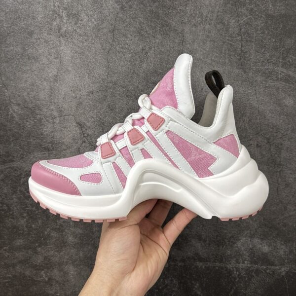 sy_no_31036C961BDF6BAF89ED4B4232CC09BC_1 Louis Vuitton Women's High-Top "Dad Shoes" – Genuine Leather Color-Block Sneakers with Arch-Shaped Soles