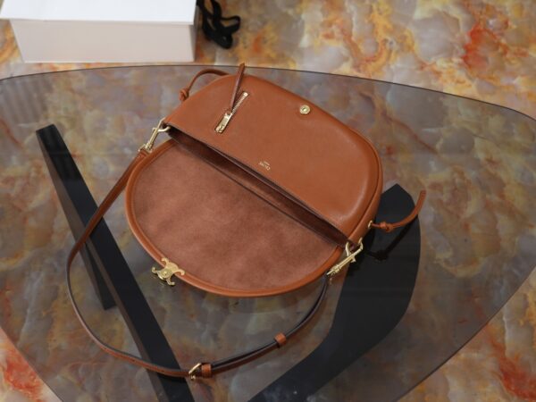 Halfmoon Soft Triomphe Bag – Brown Lambskin