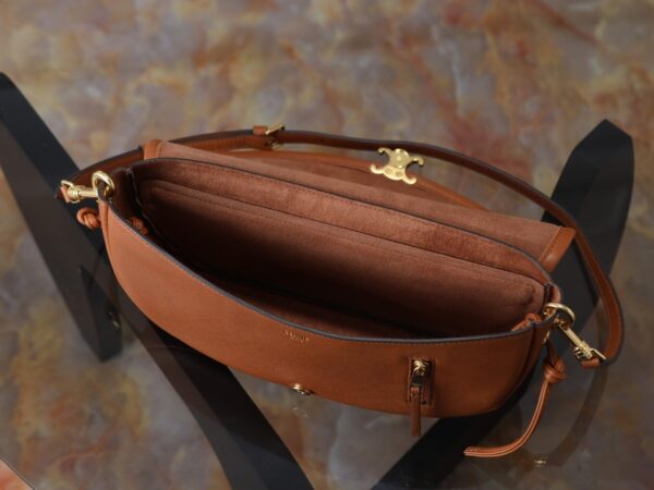 Halfmoon Soft Triomphe Bag – Brown Lambskin