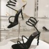 Black Crystal Spiral High-Heel Sandals
