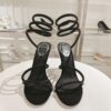 Black Crystal Spiral High-Heel Sandals