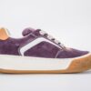 Purple Suede Checkerboard Gum-Sole Sneakers
