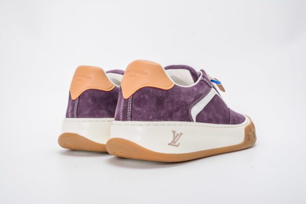 Purple Suede Checkerboard Gum-Sole Sneakers
