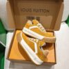 sy_no_3444A1596B7A73EA89295F9A39B987BA_3 Louis Vuitton LV Groovy Mustard Yellow Suede & Gum Sole Chunky Skate Sneakers