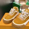sy_no_3444A1596B7A73EA89295F9A39B987BA_6 Louis Vuitton LV Groovy Mustard Yellow Suede & Gum Sole Chunky Skate Sneakers