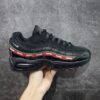Black / Green & Red Air-Cushioned Retro Running Sneakers