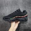 Black / Green & Red Air-Cushioned Retro Running Sneakers