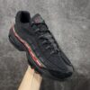 Black / Green & Red Air-Cushioned Retro Running Sneakers