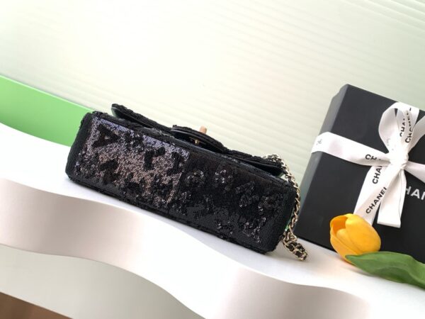 sy_no_3455CF4EDA58A7EB48FF9ABC19835DEC_3 Chanel 24 Black Women's Bag with 3D Lettering and Sequins