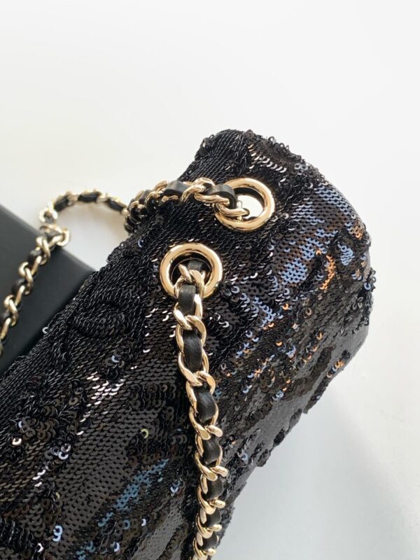 sy_no_3455CF4EDA58A7EB48FF9ABC19835DEC_5 Chanel 24 Black Women's Bag with 3D Lettering and Sequins