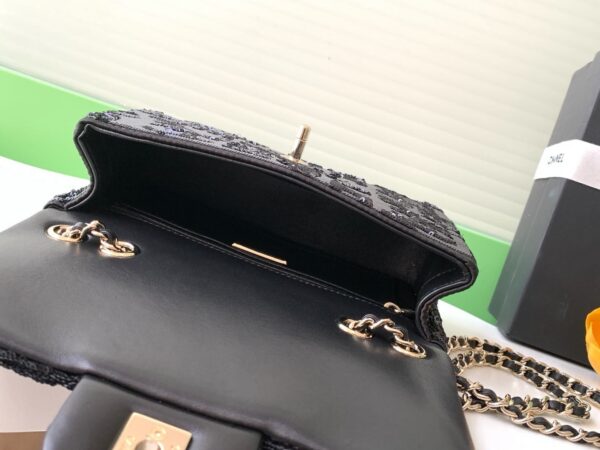 sy_no_3455CF4EDA58A7EB48FF9ABC19835DEC_7 Chanel 24 Black Women's Bag with 3D Lettering and Sequins