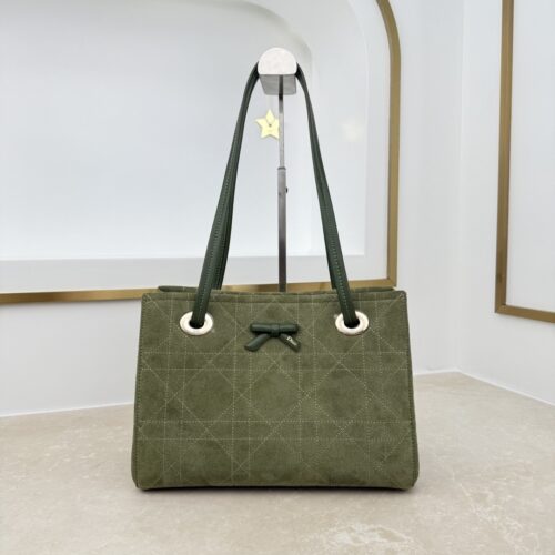 Dior Bow Tote Bag – Olive Green Italian Leather