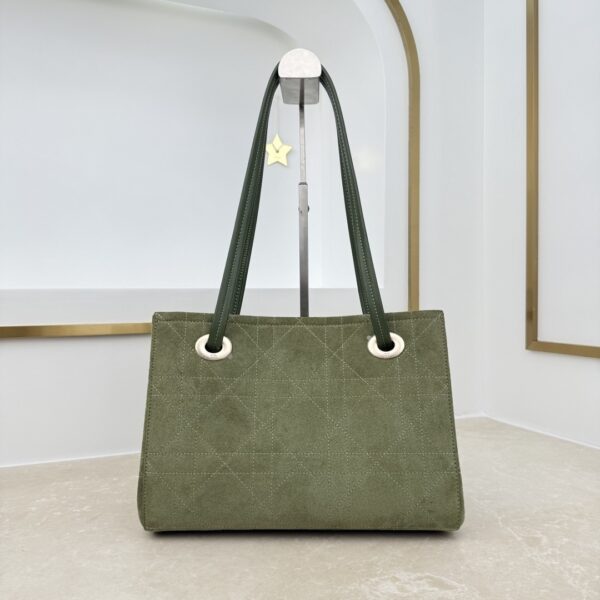 sy_no_34666C93B2C073AB982629DDAB57C324_2 Dior Bow Tote Bag – Olive Green Italian Leather