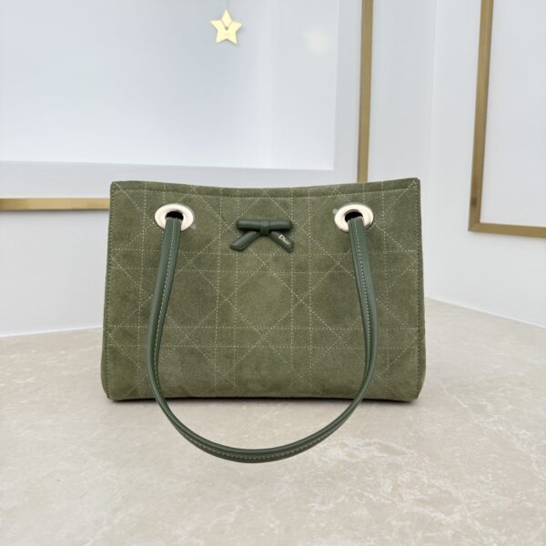 sy_no_34666C93B2C073AB982629DDAB57C324_4 Dior Bow Tote Bag – Olive Green Italian Leather