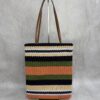 sy_no_34B2095DFA4919BA32BCB820A79BD883_1 Multicolor Striped Raffia Crochet Tote Bag