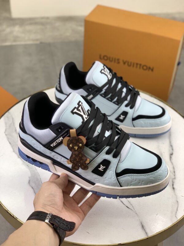sy_no_34C57779C7E01707B55FDB9AF2EF3408_2 Louis Vuitton LV Trainer Glacier Blue, Black & White Retro Sneakers