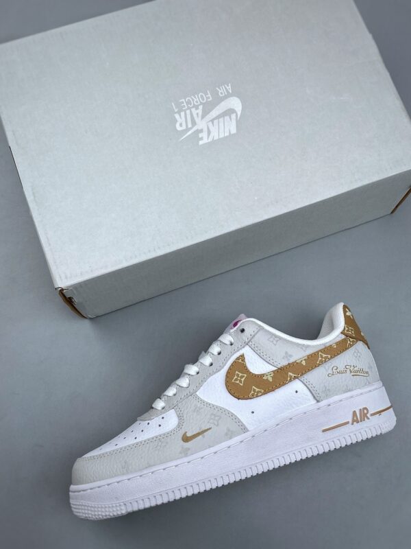 sy_no_34DB3A52997A1D71CA3F1EBF92886E6B_2 Nike Air Force 1 Low Custom Concept – Grey Monogram & Brown Canvas