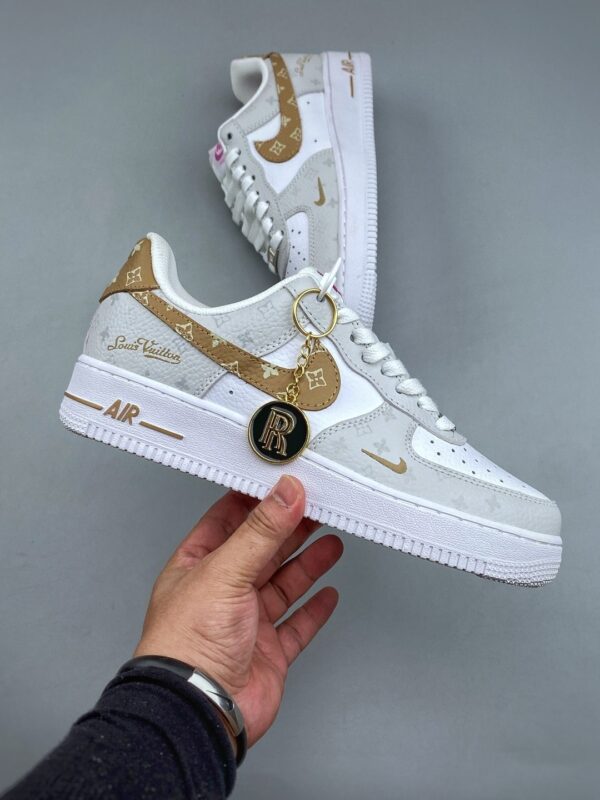 sy_no_34DB3A52997A1D71CA3F1EBF92886E6B_3 Nike Air Force 1 Low Custom Concept – Grey Monogram & Brown Canvas