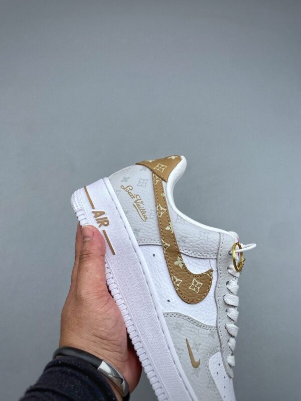 sy_no_34DB3A52997A1D71CA3F1EBF92886E6B_5 Nike Air Force 1 Low Custom Concept – Grey Monogram & Brown Canvas