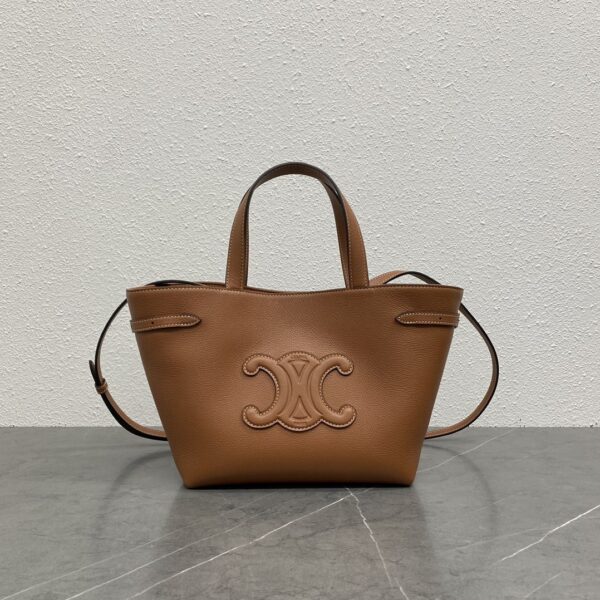 sy_no_34FBDA5E2C2116FC34F727CB7B3CF4FD_0 Grained Leather Small Tote Bag