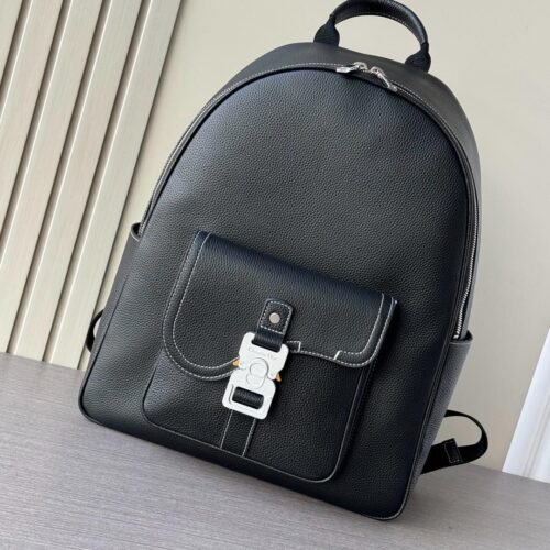 sy_no_362E02E207B638E46BEF1F1555885751_0 Rider / Saddle Backpack – Black Grained Calfskin