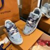 sy_no_37886ACC149AB055BAE775186D69ED92_4 Louis Vuitton Men's Navy Blue Denim LV Trainer Sneakers