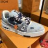 sy_no_37886ACC149AB055BAE775186D69ED92_5 Louis Vuitton Men's Navy Blue Denim LV Trainer Sneakers