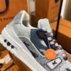 sy_no_37886ACC149AB055BAE775186D69ED92_6 Louis Vuitton Men's Navy Blue Denim LV Trainer Sneakers
