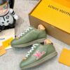 sy_no_37F7DADC540F48CF818C73147EBC39A6_1 Louis Vuitton Olive Green Leather Retro Runner Sneakers