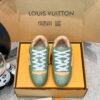 sy_no_37F7DADC540F48CF818C73147EBC39A6_5 Louis Vuitton Olive Green Leather Retro Runner Sneakers