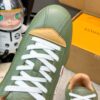 sy_no_37F7DADC540F48CF818C73147EBC39A6_7 Louis Vuitton Olive Green Leather Retro Runner Sneakers