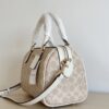 Light Khaki and Cream Signature Canvas Rowan Boston Bag