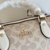 Light Khaki and Cream Signature Canvas Rowan Boston Bag